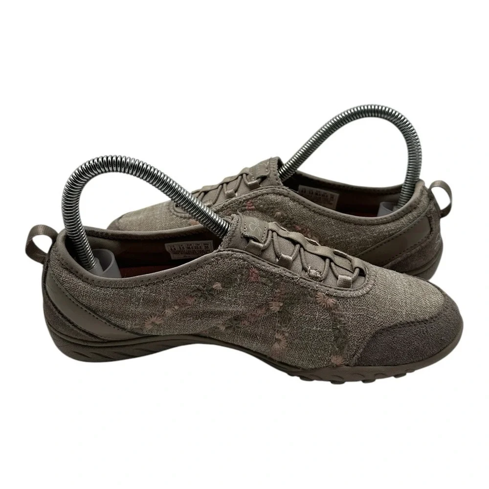 Skechers Relaxed Fit Memory Foam Slip On Shoes Womens 6.5 Taupe Slip On Sneakers